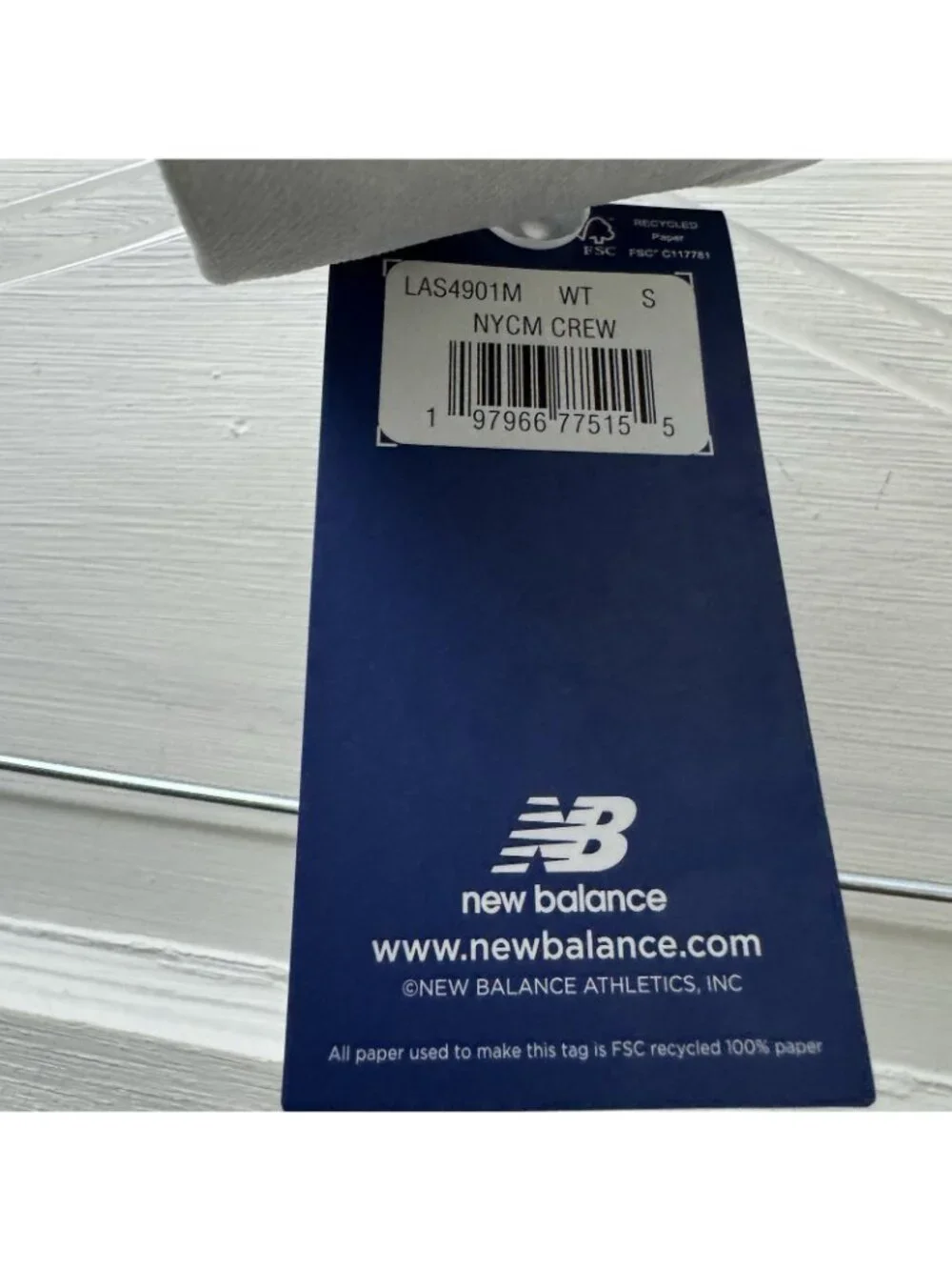 New Balance 2024 NYC Marathon Crew Socks White Gray NWT Unisex Small